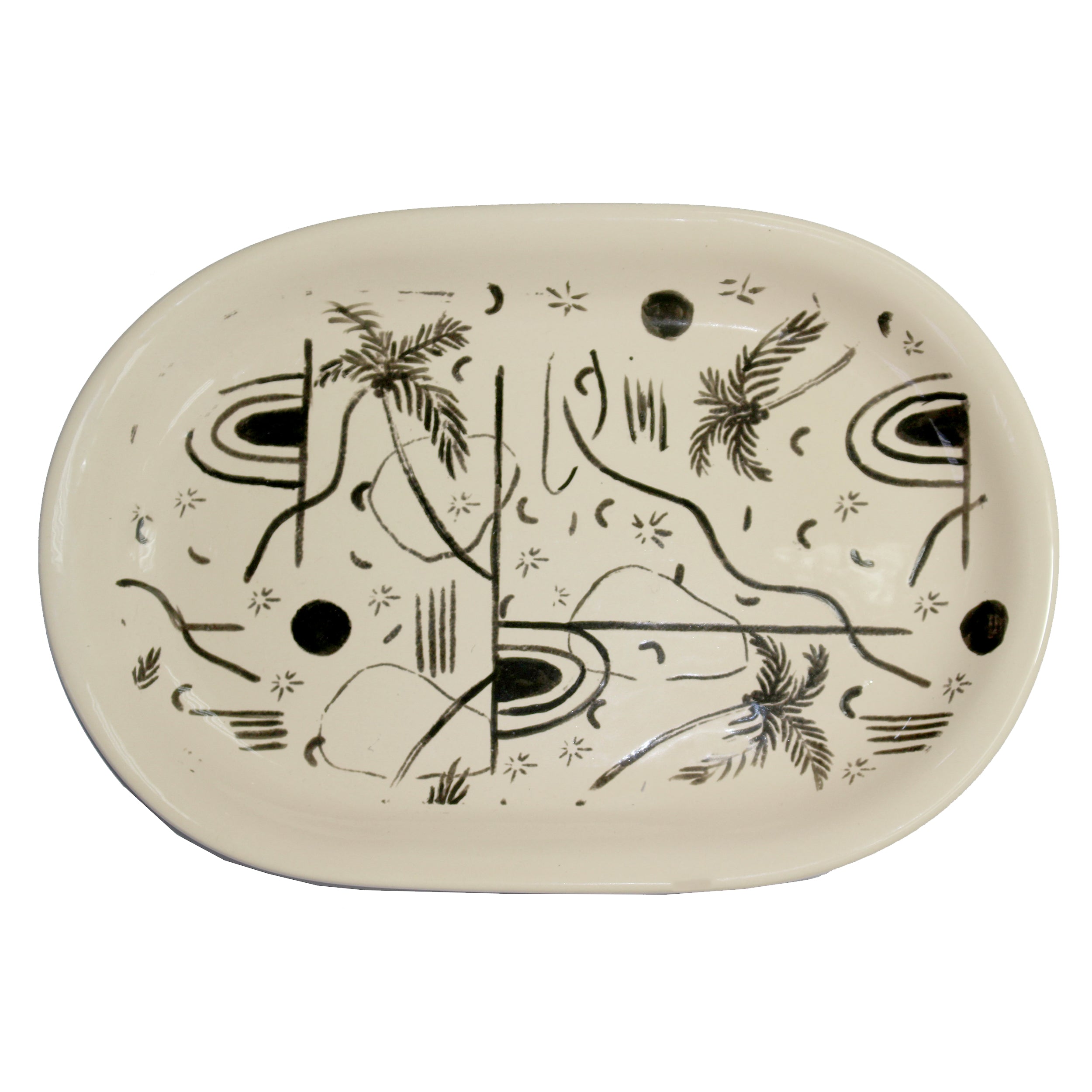 Plat ovale « Trazos Sicilia » (Lot de 2)
