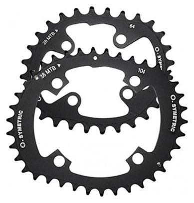 PLATEAU VTT 4BRA KIT 4BRA 38X28DTS D.104-64 POUR SHIMANO OSYMETRIC NOIR 11-10V