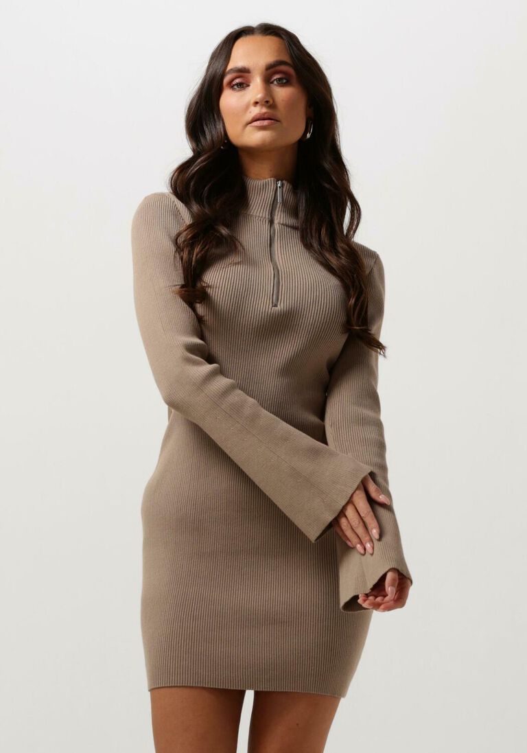 GESTUZ taupe gestuz mini jurk yasmiagz short dress