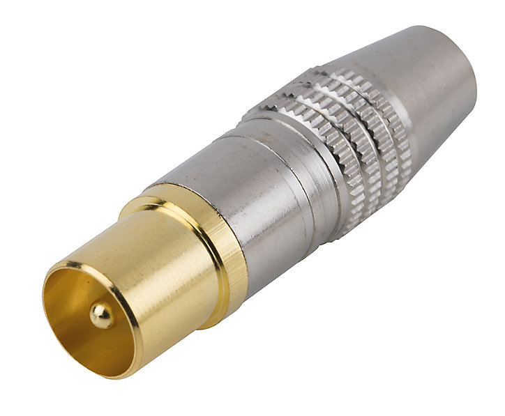 Fiche TV Mâle ø9.52 mm coudé à câbler, Or
