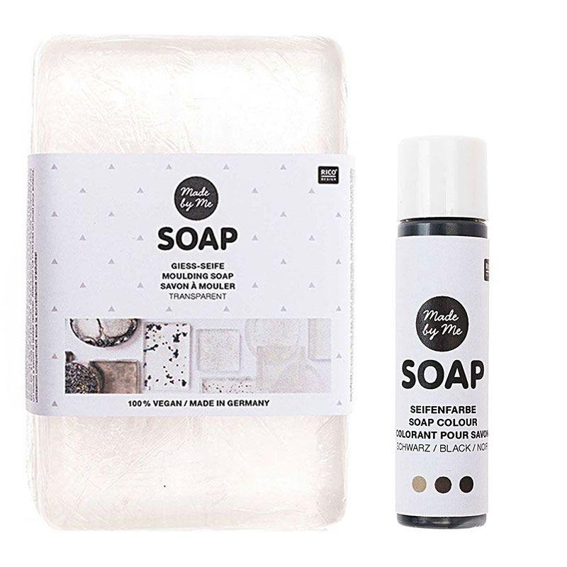 Savon à mouler transparent vegan 250 g + colorant noir