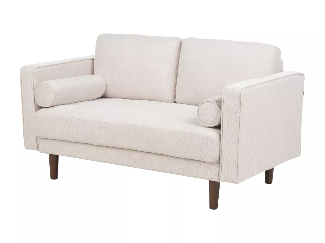 Canapé 2 places en tissu beige NURMO