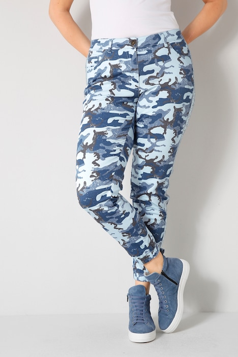 Hose, Komfort Fit, Camouflage, Paillettenband, 5-Pocket