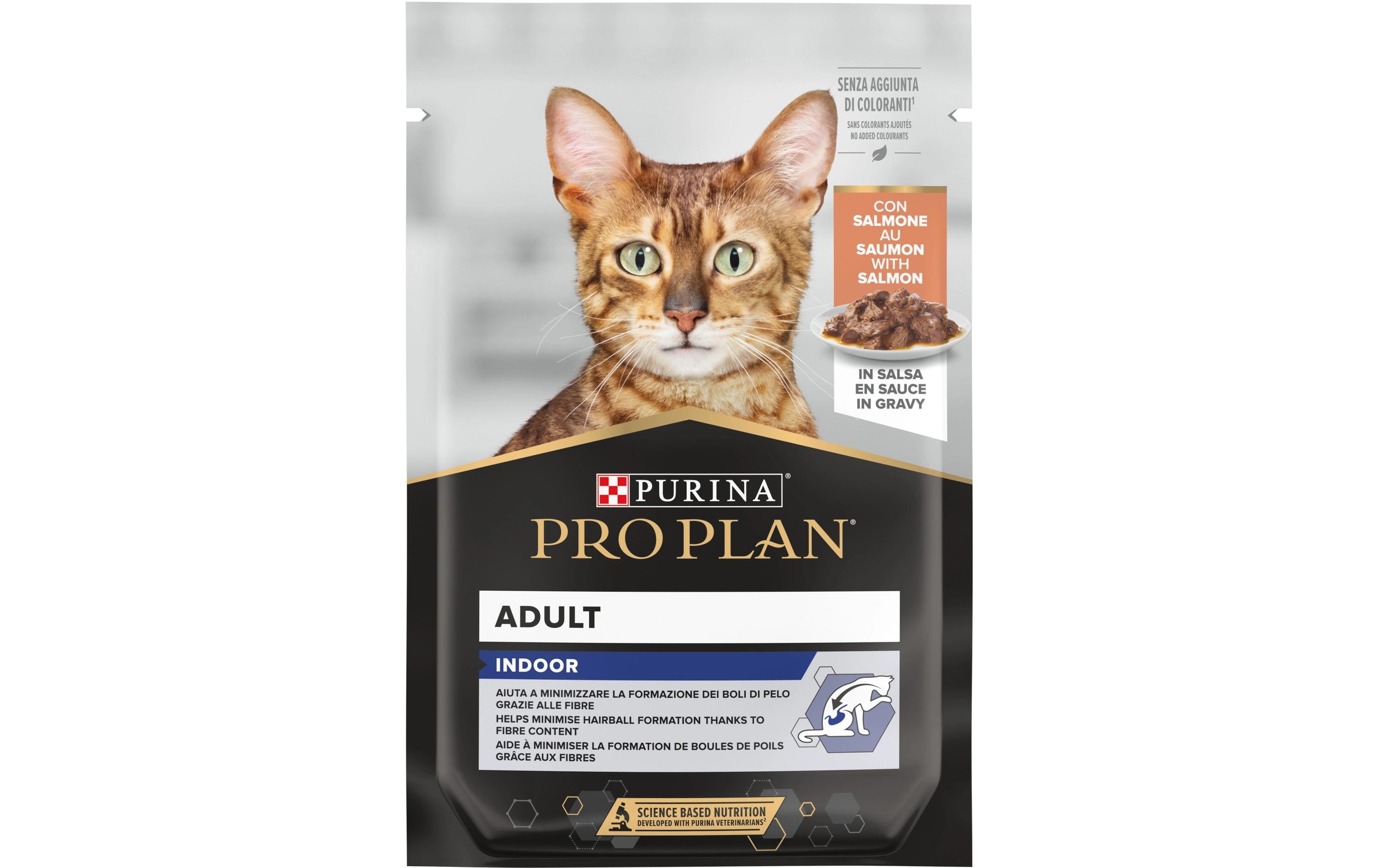 Adult Indoor in Sauce mit Lachs 26 x 85 gAlleinfuttermittel für ausgewachsene Katzen