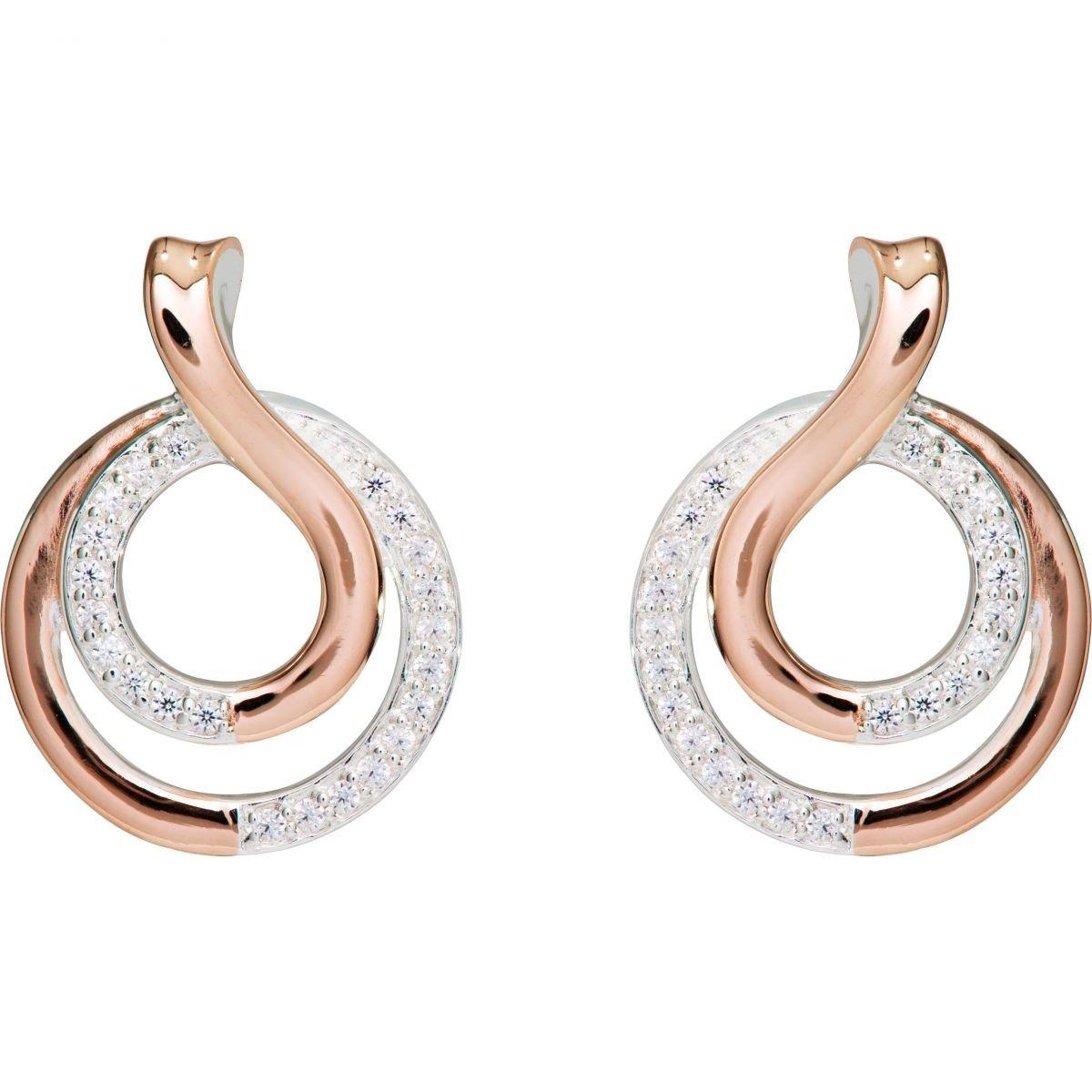 Unique And Co Ladies Unique And Co Sterling, gold,CZ Stud Earrings