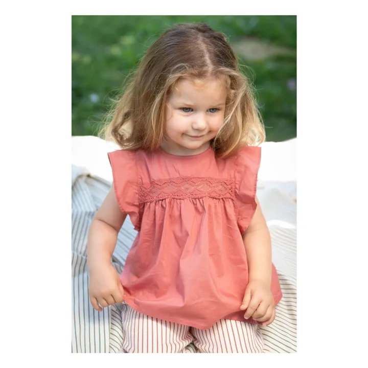 Zhoe & Tobiah Pantalon Rayé Bébé | Rouge brique
