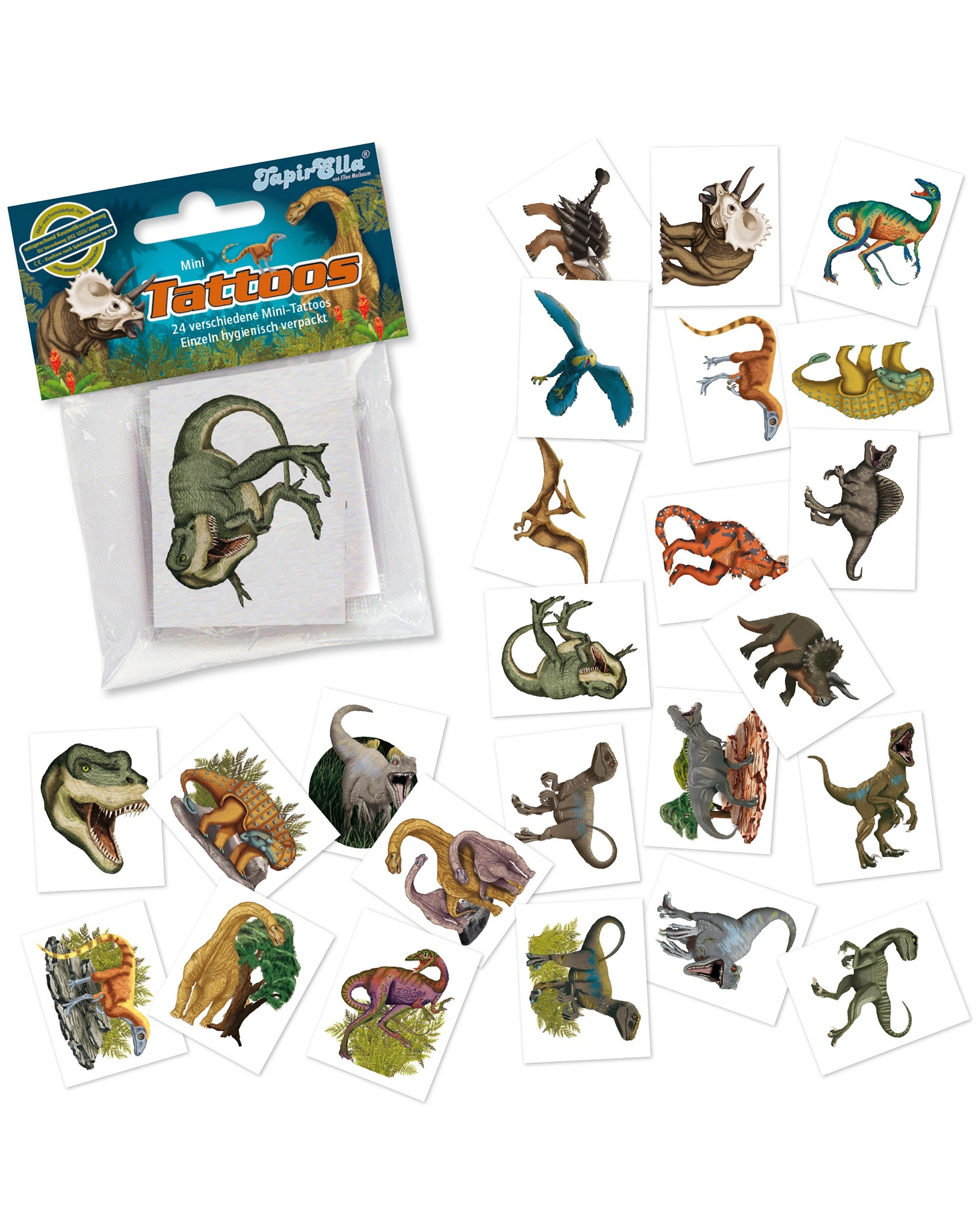 Tattoo-Set TAPIRELLA DINOSAURIER 24-teilig