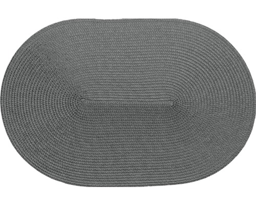 Geweven ovaal grijs placemat 30 x 45 cm