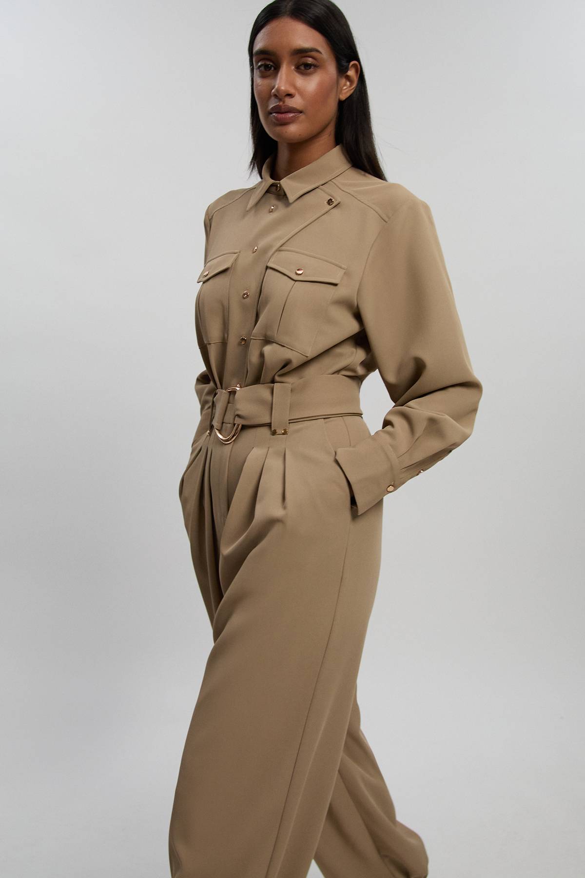 KarenMillen Combinaison Tissée À Revers Avec Détails Utilitaires