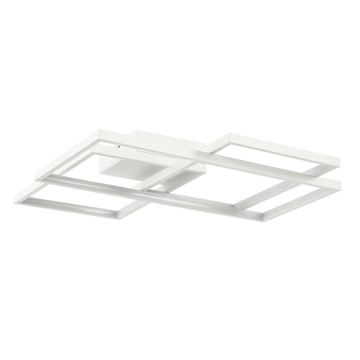 Plafonnier LED intégrée 3000lm 28W blanc chaud GoodHome Gassel blanc mat L.44 x l.48 x H.8.3 cm