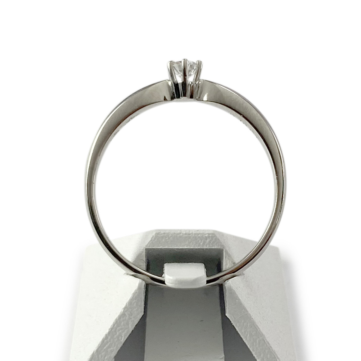 Solitaire d'occasion or 750 blanc diamant 0,10 carat