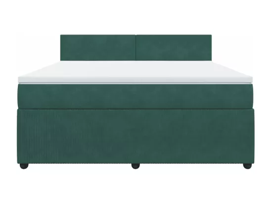 Sommier à lattes de lit et matelas Vert foncé 180x200cm Velours