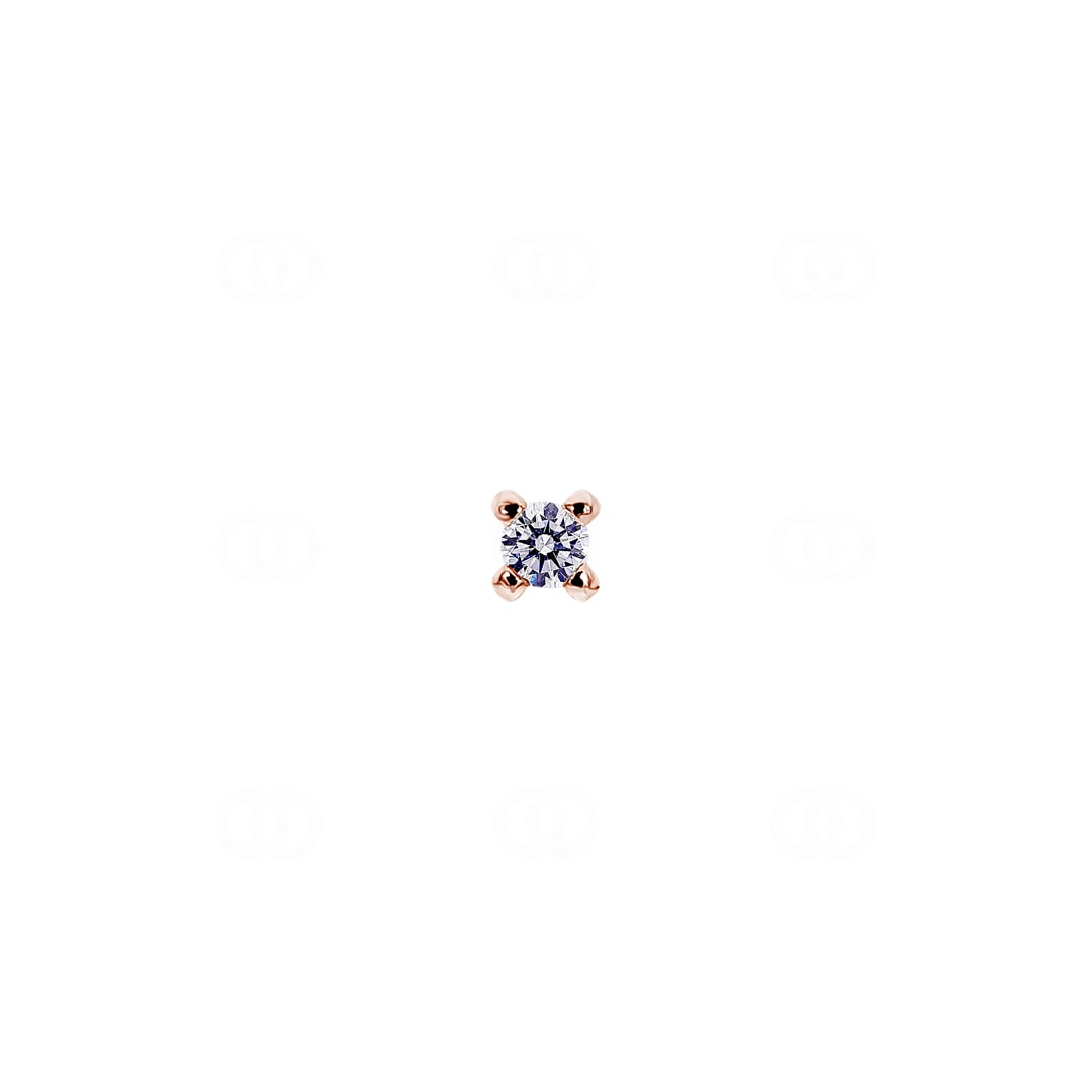 Nasenpiercing Winkel 750/18 K Roségold mit Diamant 0.01ct.