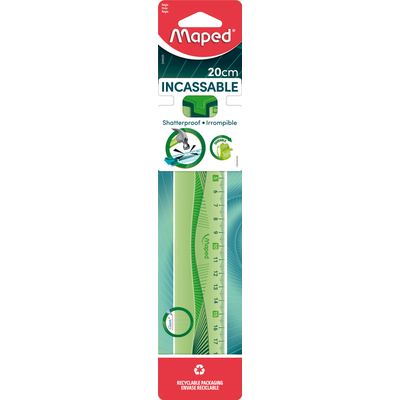 Maped Incassable - Règle plastique 20 cm - incassable - disponible dans différentes couleurs