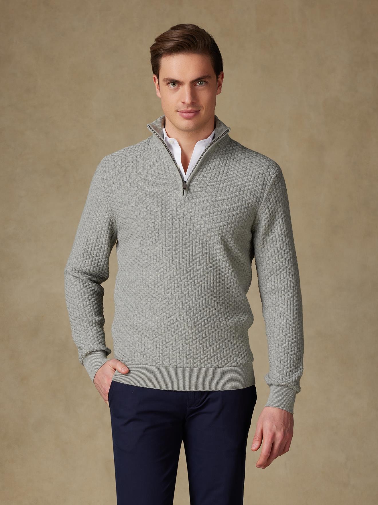 Half zip Brooks gris