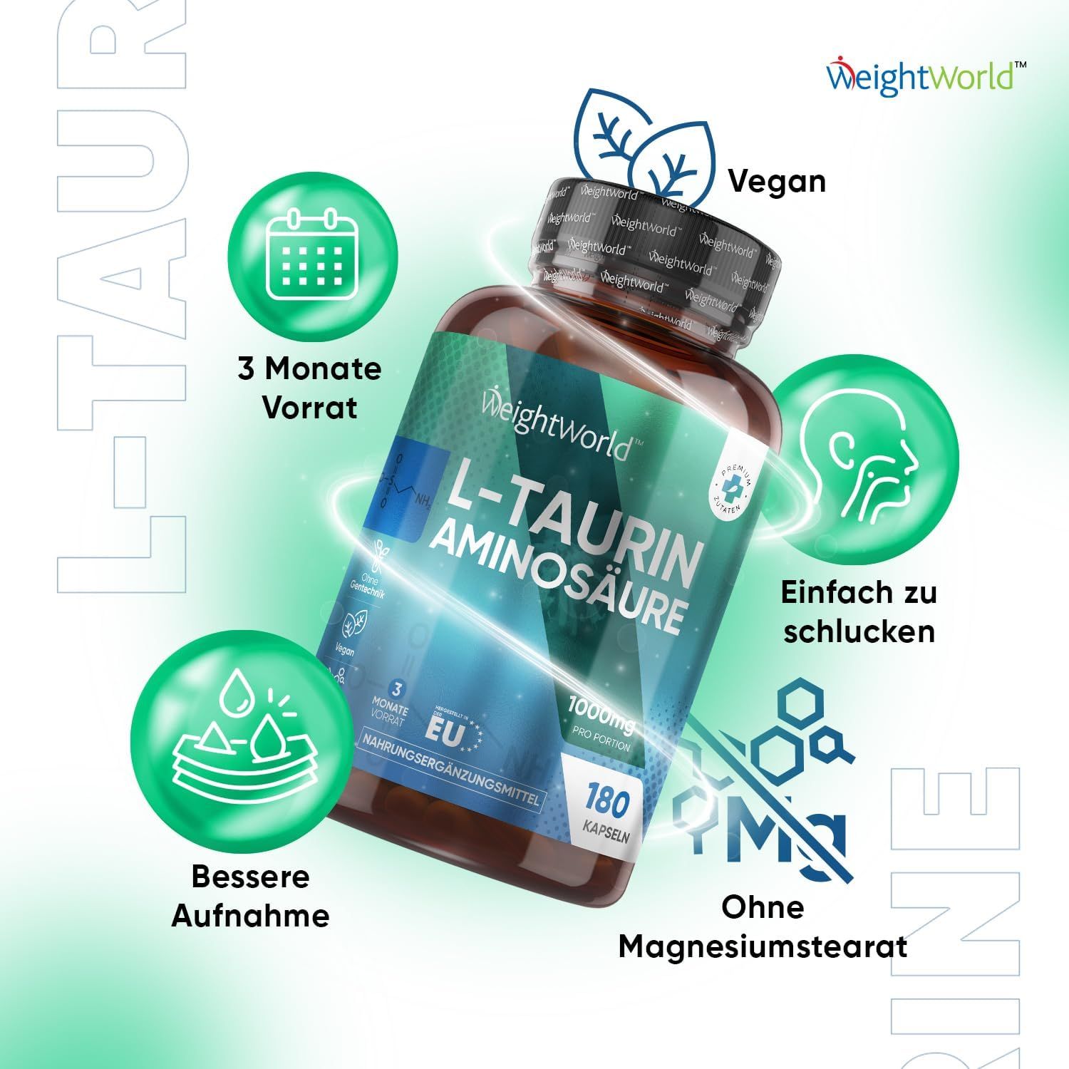 WeightWorld L Taurin Aminosäure Kapseln