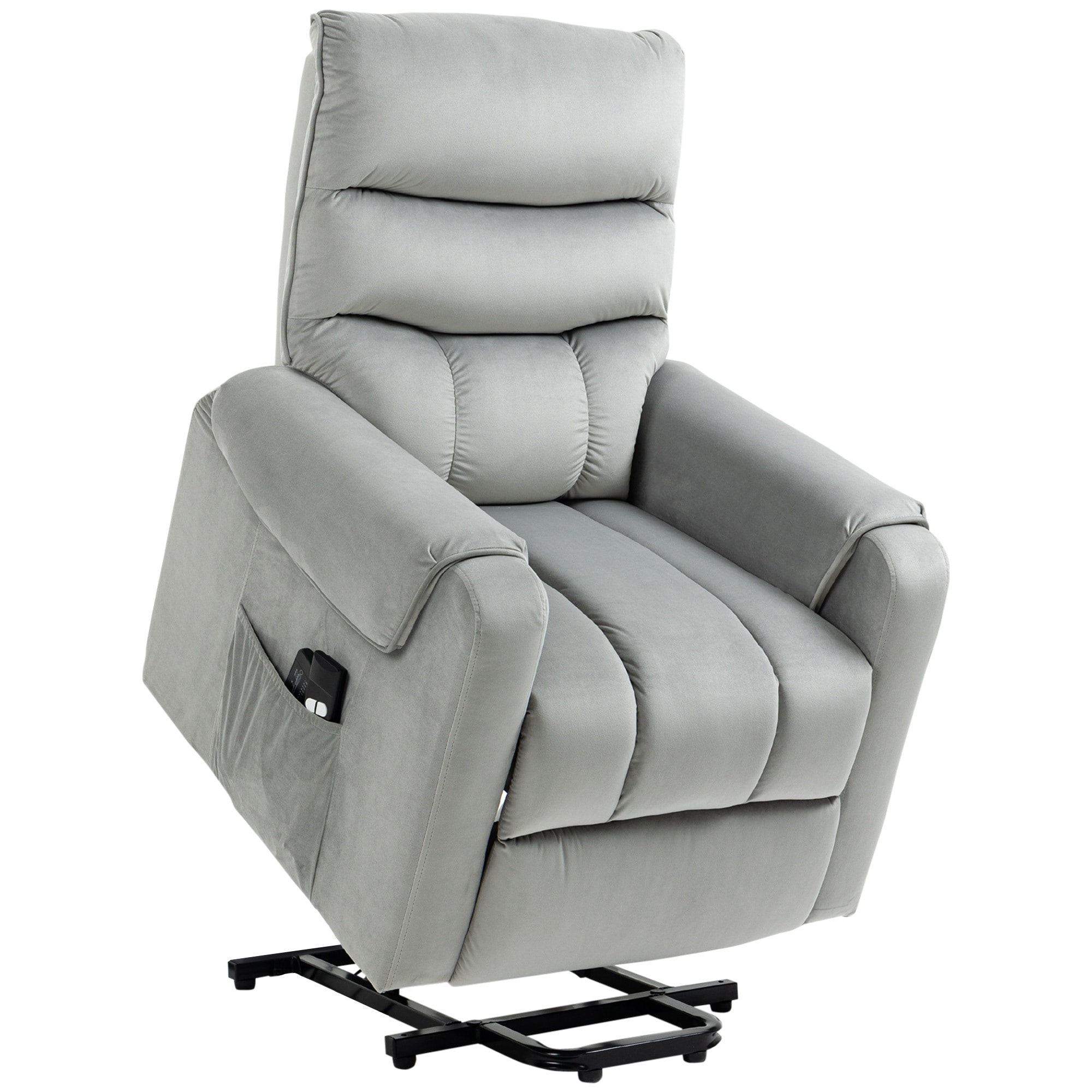 HOMCOM Massagesessel mit Aufstehhilfe und 2 Fernbedienungen grau 79B x 97T x 103H cm