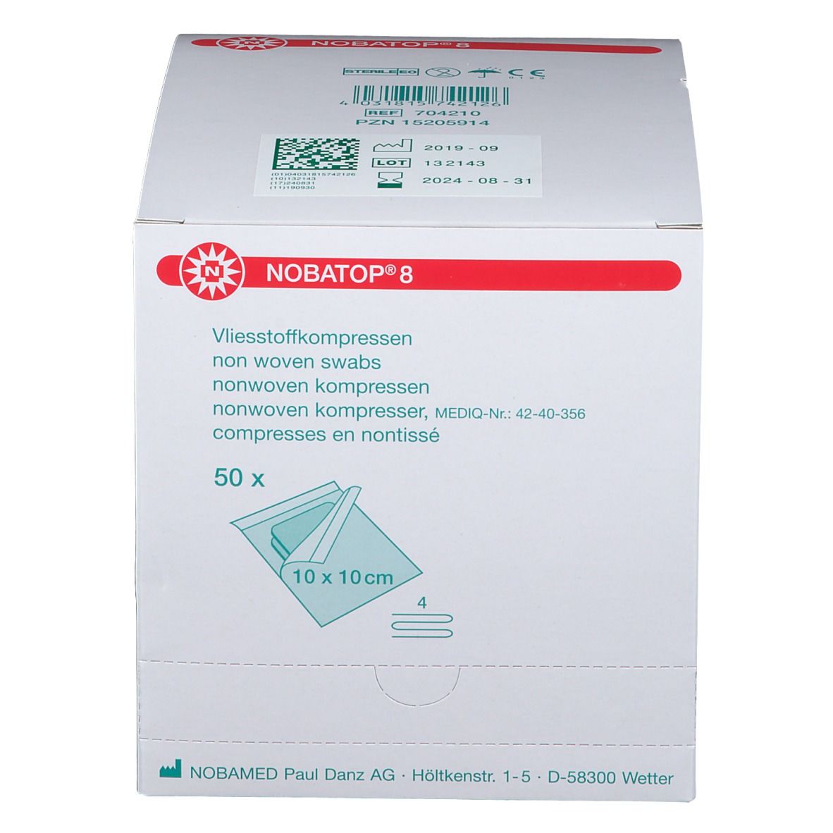 NOBATOP® 8 10x10 cm steril