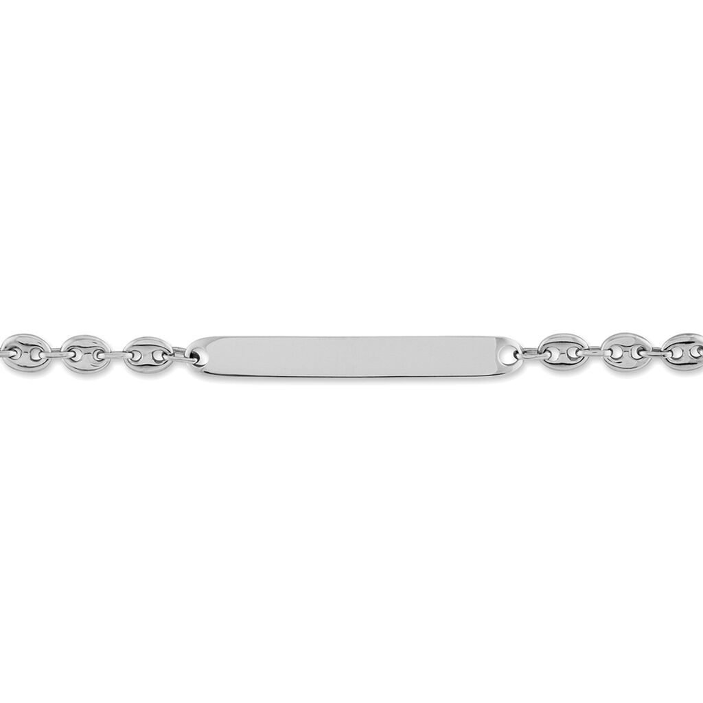 Bracelet Identité Caroline Maille Grain De Cafe Argent Blanc