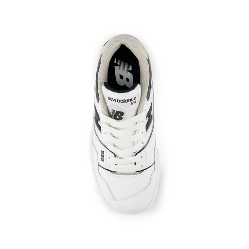 New Balance 550 Kids Sneakers, White/Black, 35