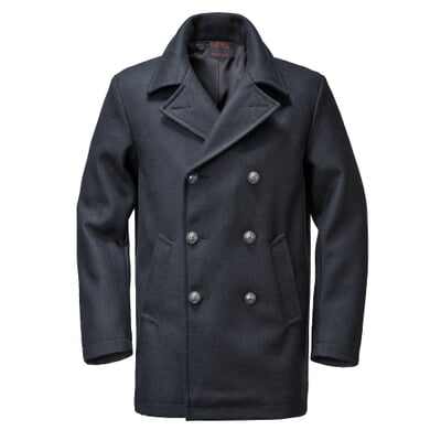 Herren-Pea-Coat, Dunkelblau