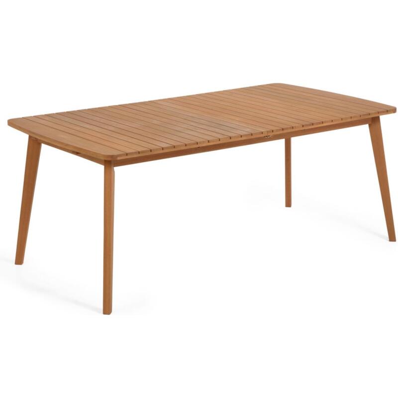 Table d'extérieur extensible Hanzel - bois massif d'eucalyptus L 183 (240) x P 100 cm