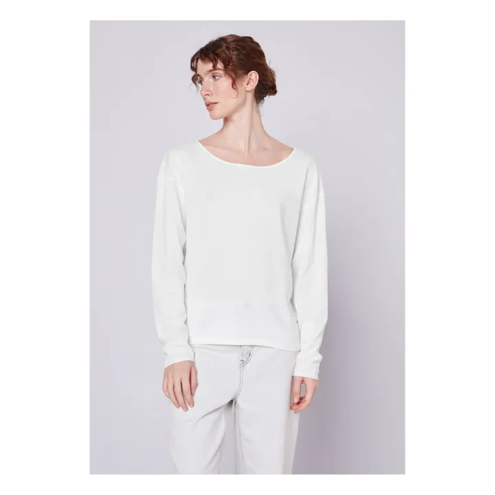 American Vintage T-shirt Manches Longues Col Rond Aksun | Blanc