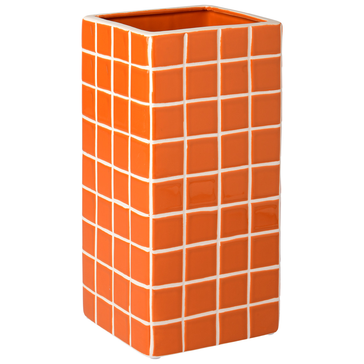 Vase mit Kachel-Muster orange