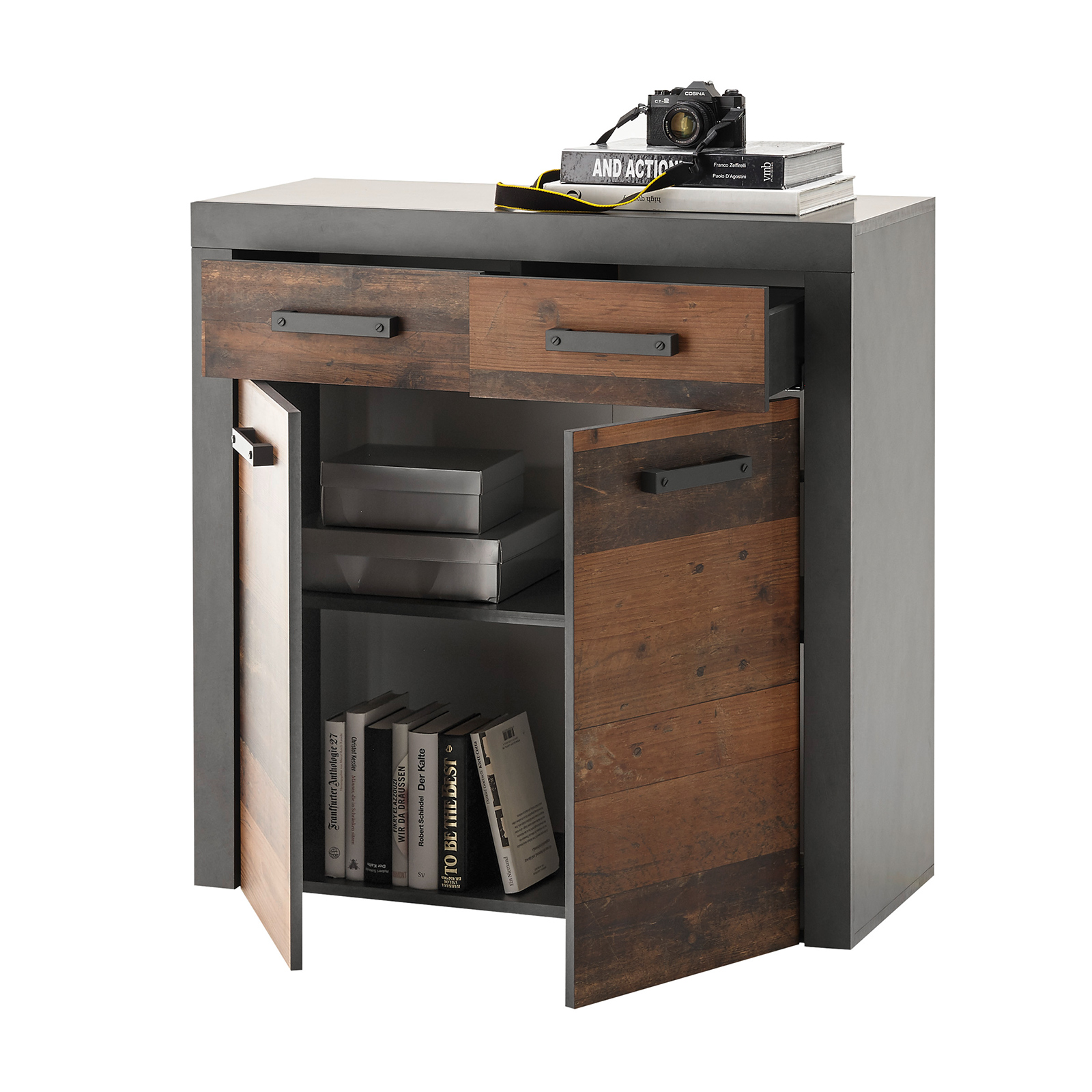 Kommode - Old Wood Vintage - Matera - 2 Schubkästen - 90 cm