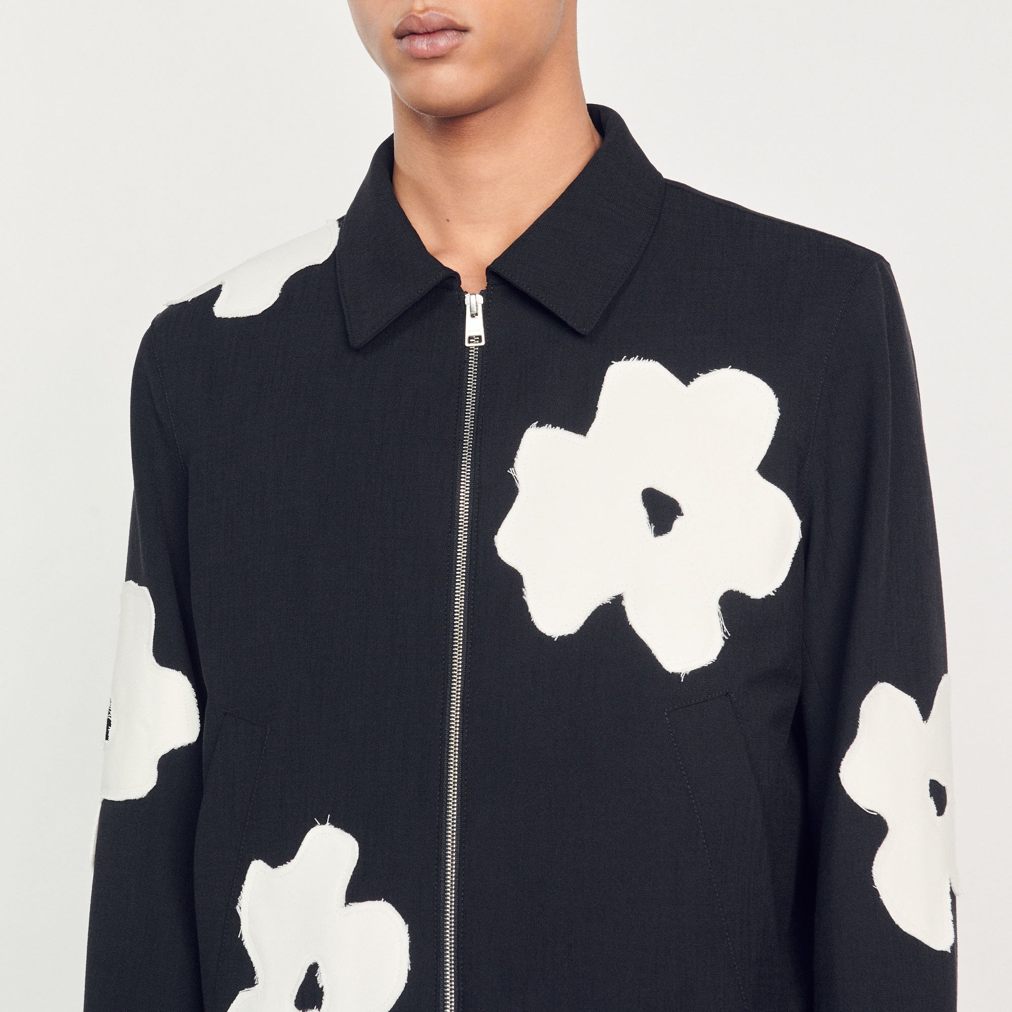 Blouson motifs fleurs