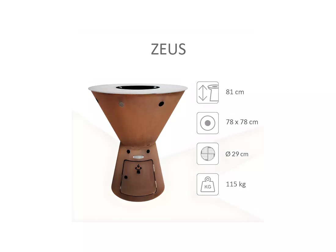 Barbecue brasero en acier Zeus 78 cm