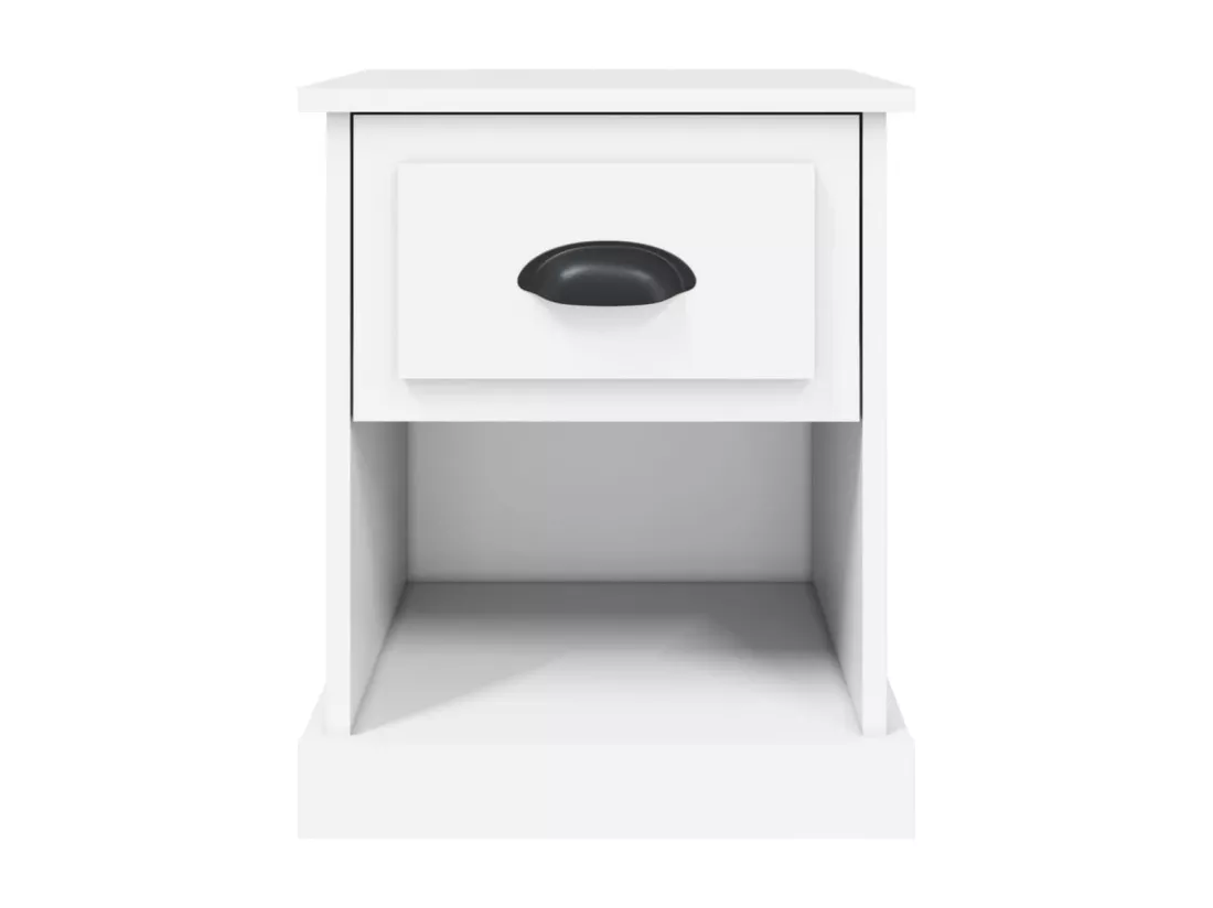 Tables de chevet 2 pièces blanc 39x39x47,5 cm bois d'ingénierie