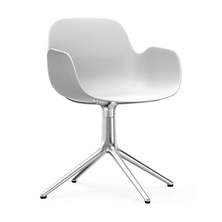Normann Copenhagen - Form Drehsessel, Aluminium / weiss