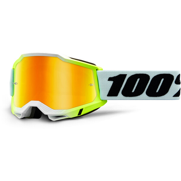 100% - Masque Accuri 2 Dunder - Yellow Mirror Blanc / Noir / Jaune