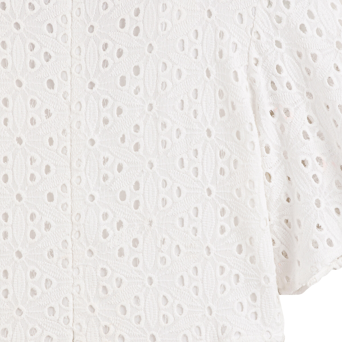 COLEÇÃO LA REDOUTE<br>Vestido curto em renda inglesa