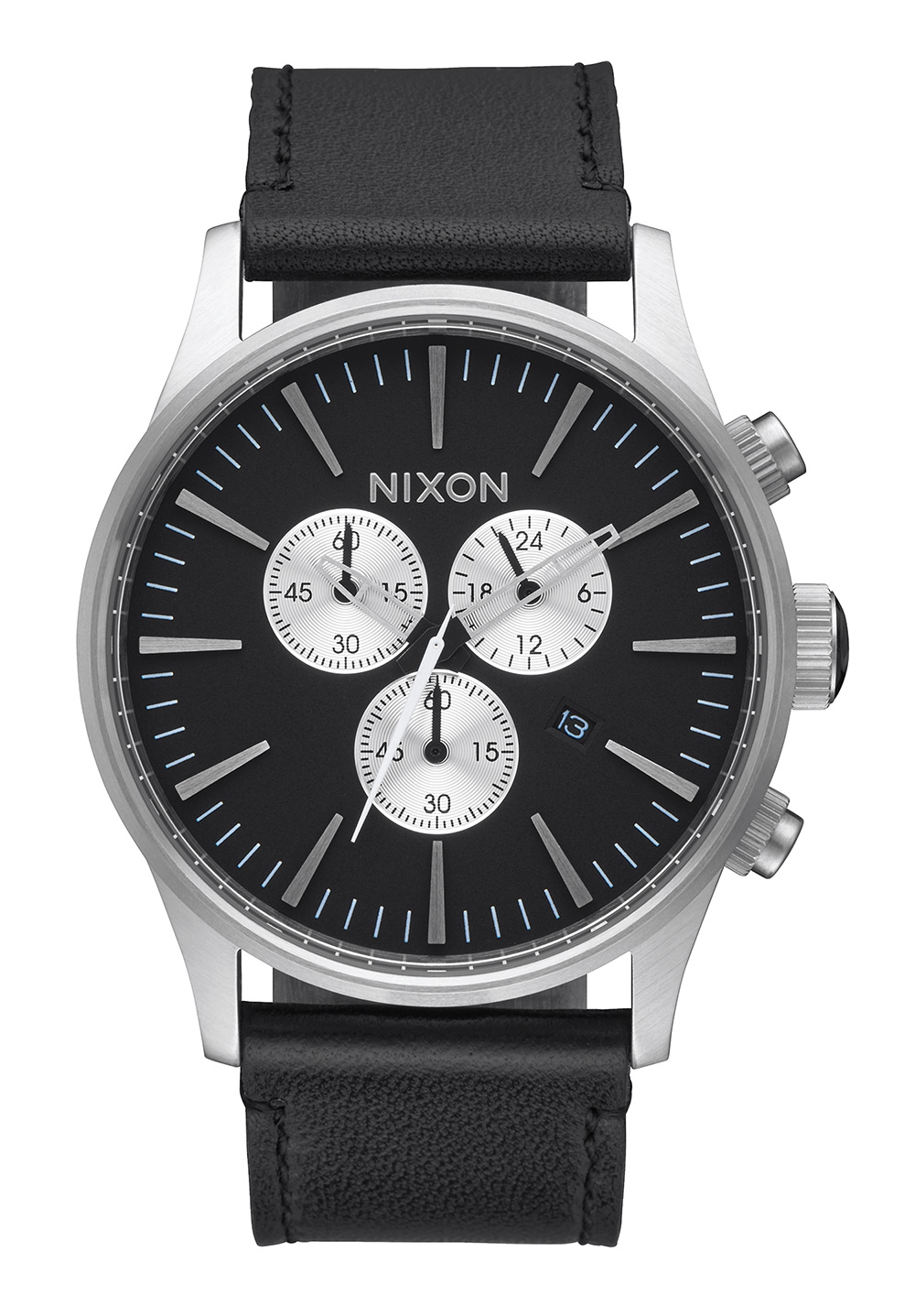 Nixon The Sentry Chrono Leather Black A405000