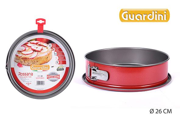 MOULE DEMONTABLE D.26CM ACIER ANTI ADHERENT ROUGE ROSSANA