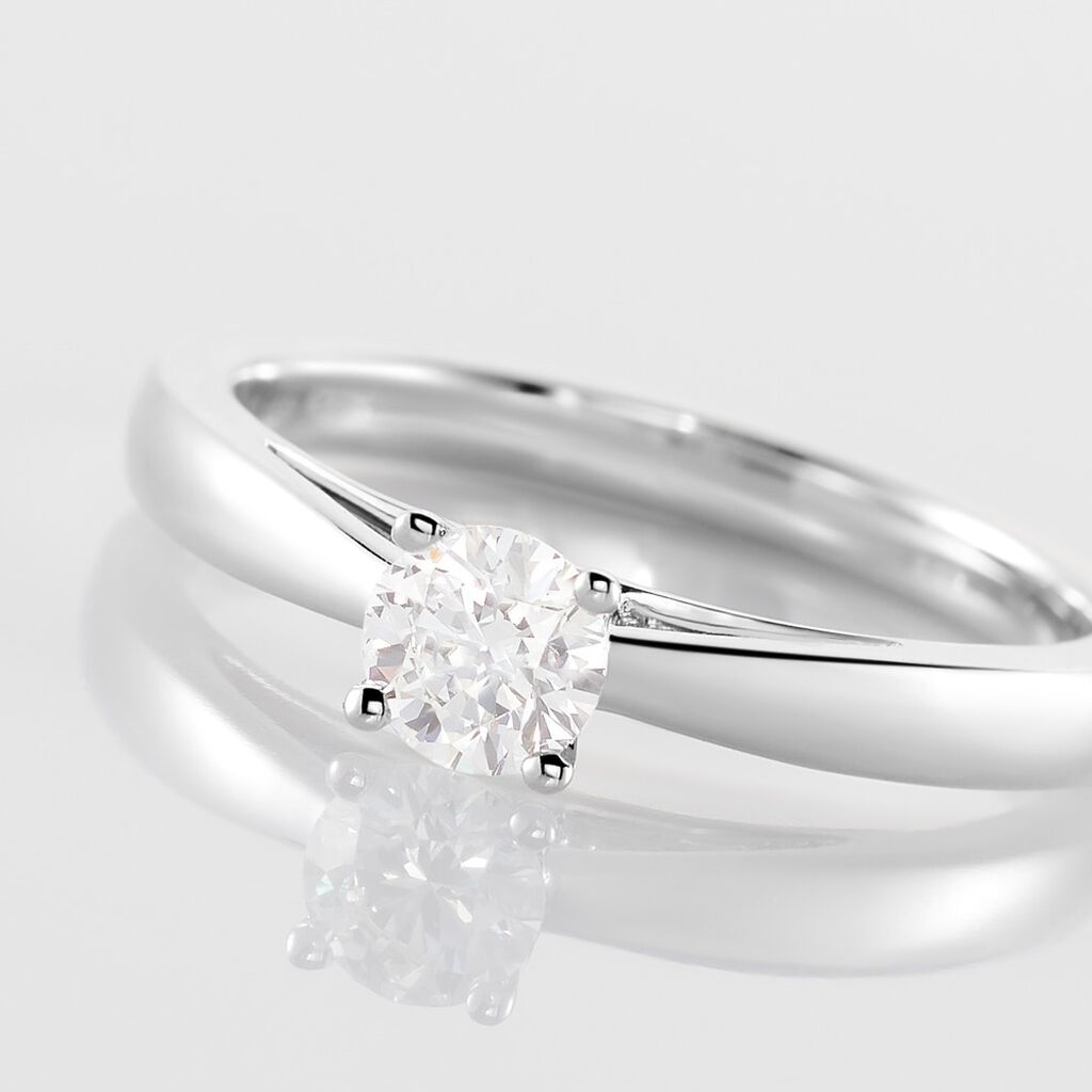 Bague Solitaire Iris Or Blanc Diamant