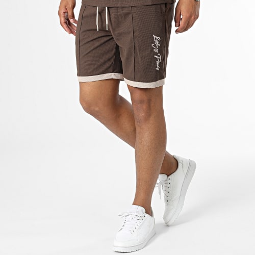 Ensemble Tee Shirt Et Short Jogging Marron