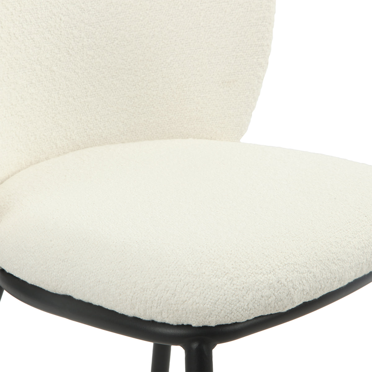 by fonQ Plush Eetkamerstoel - Bouclé - CrÃ¨me