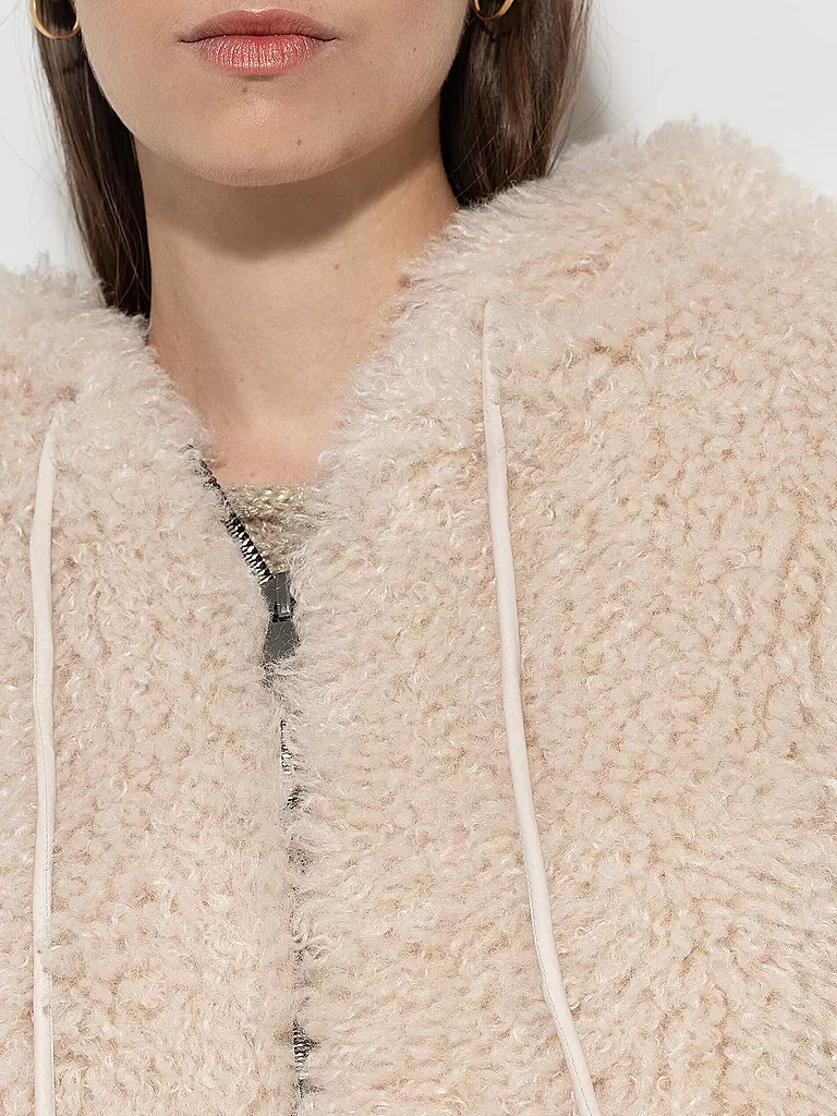 LUISA CERANO Jacke in Felloptik creme