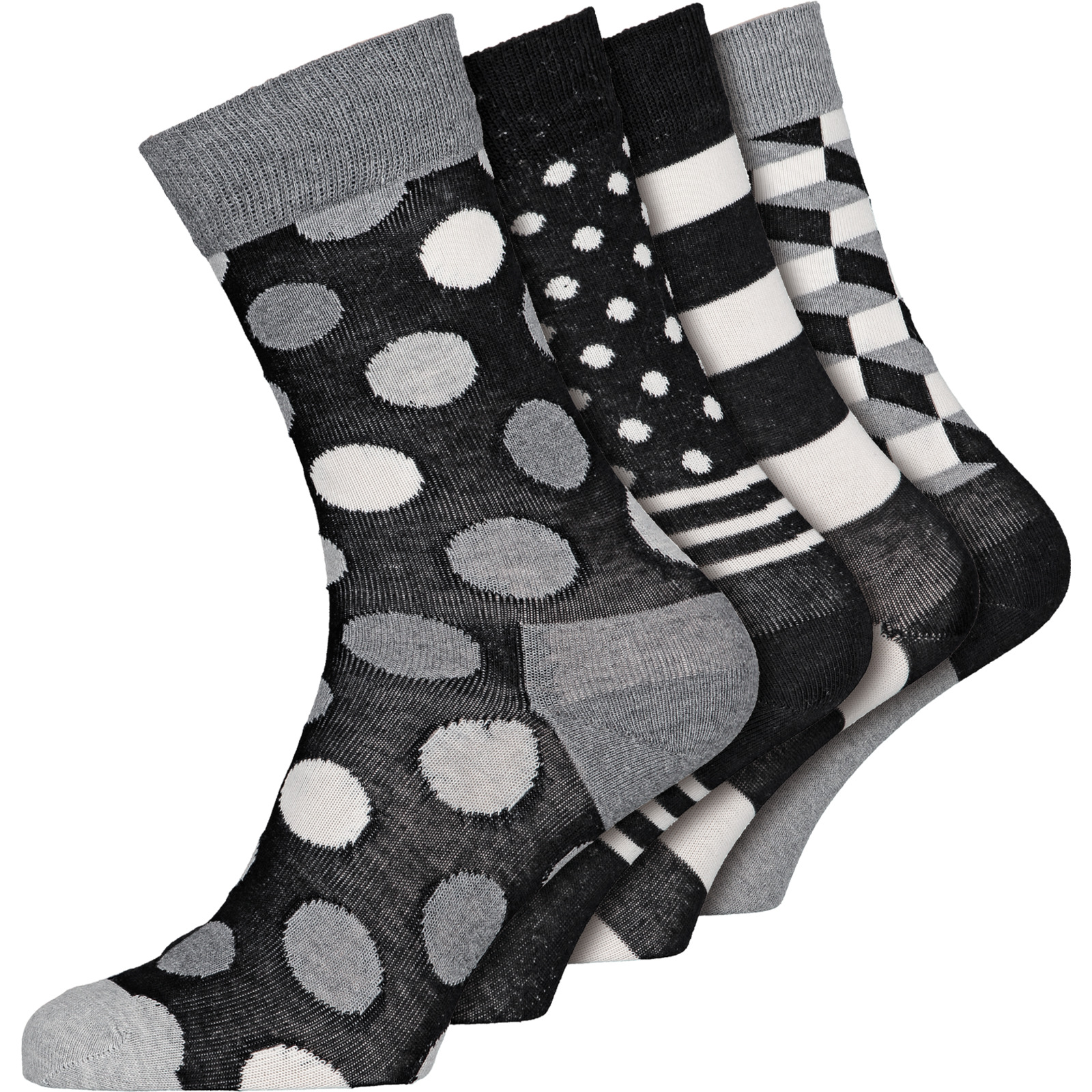 Happy Socks Herren-Socken, 4 Paar schwarz
