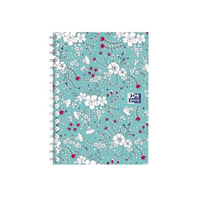 Oxford Floral - Carnet de notes à spirale - A6 - 100 pages - petits carreaux