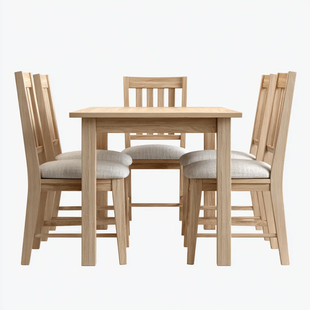 Esszimmer-Set Holz 120x80x75 cm – Eiche – Skandinavisches Design