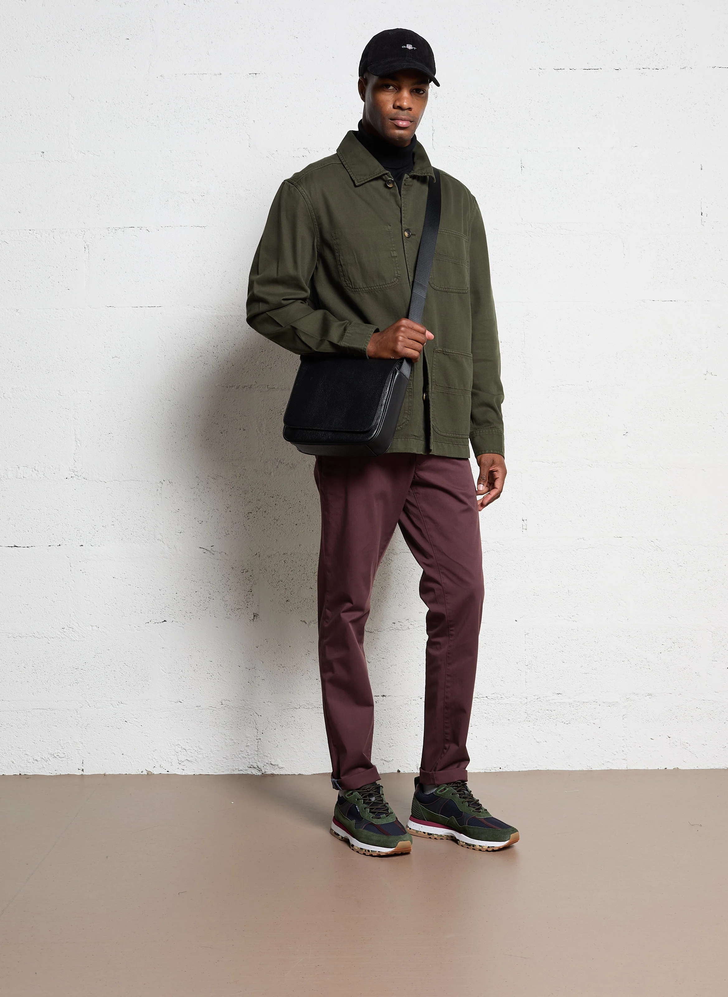 Pantalon slim en coton biologique mélangé | Marron