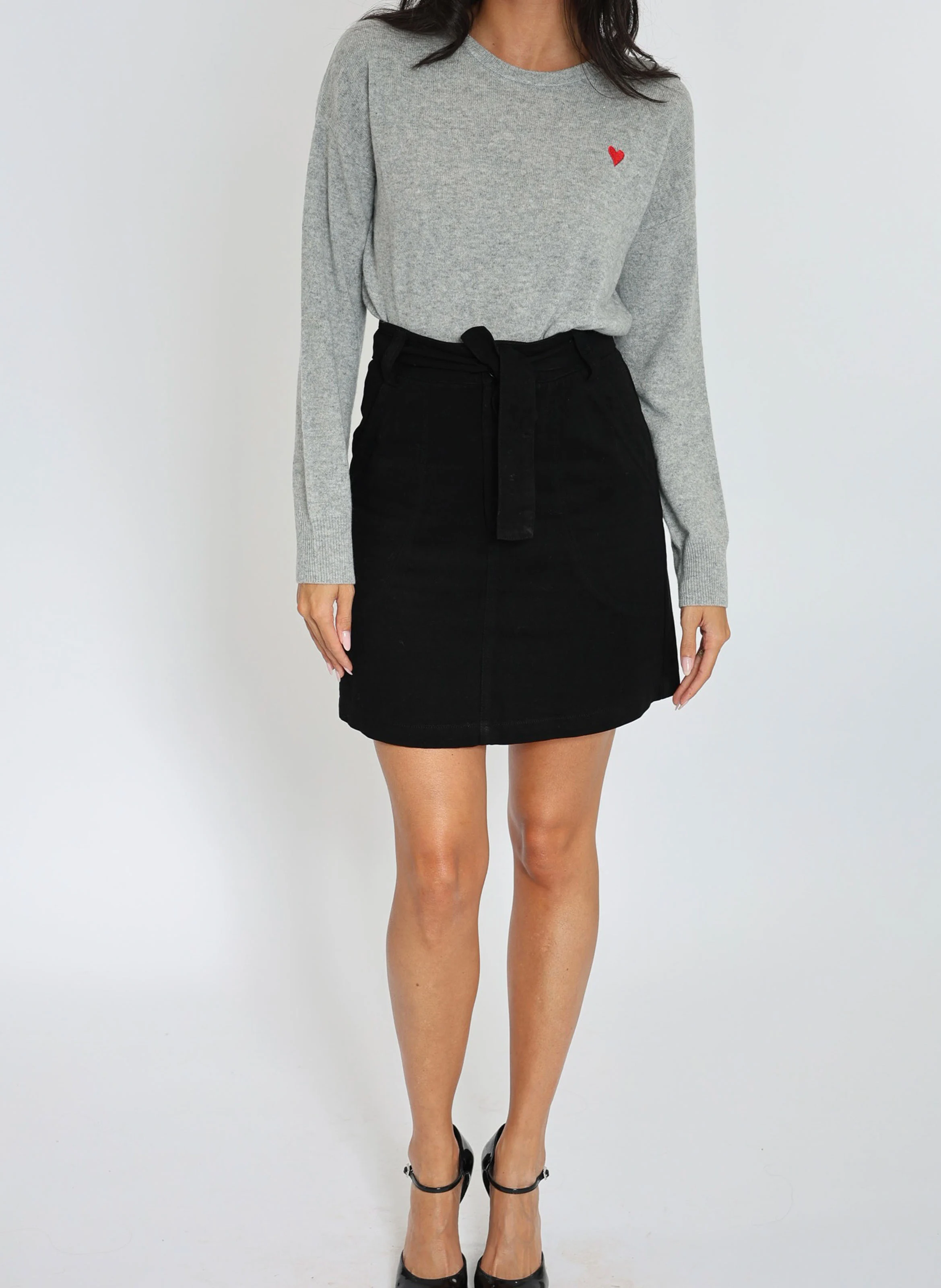 ANITA - Pull droit en laine et cachemire | Gris