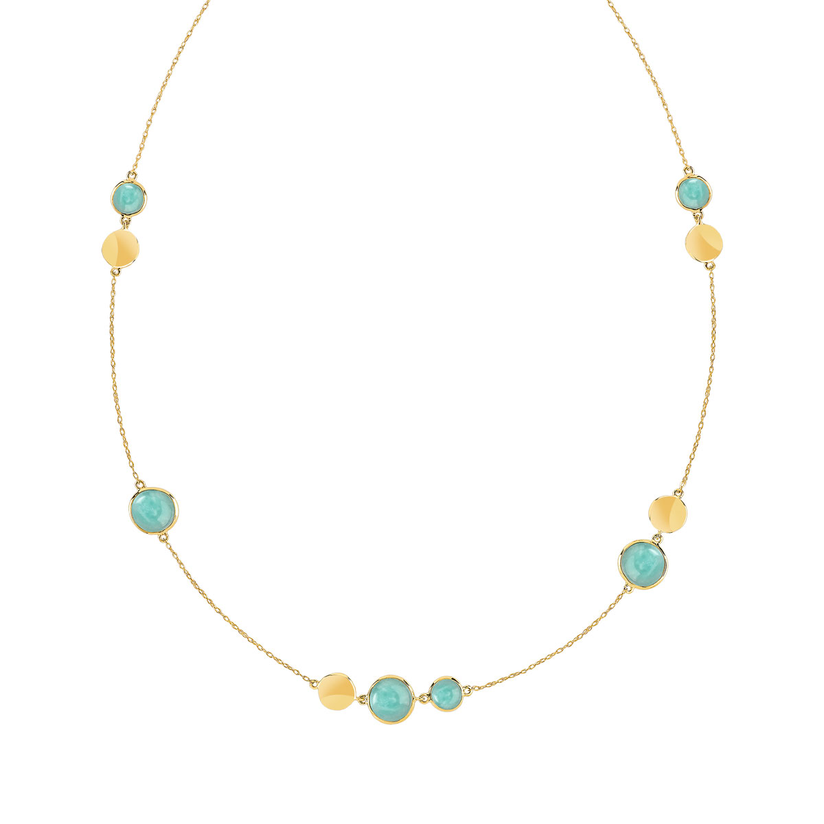 Collier or 375 jaune Amazonite