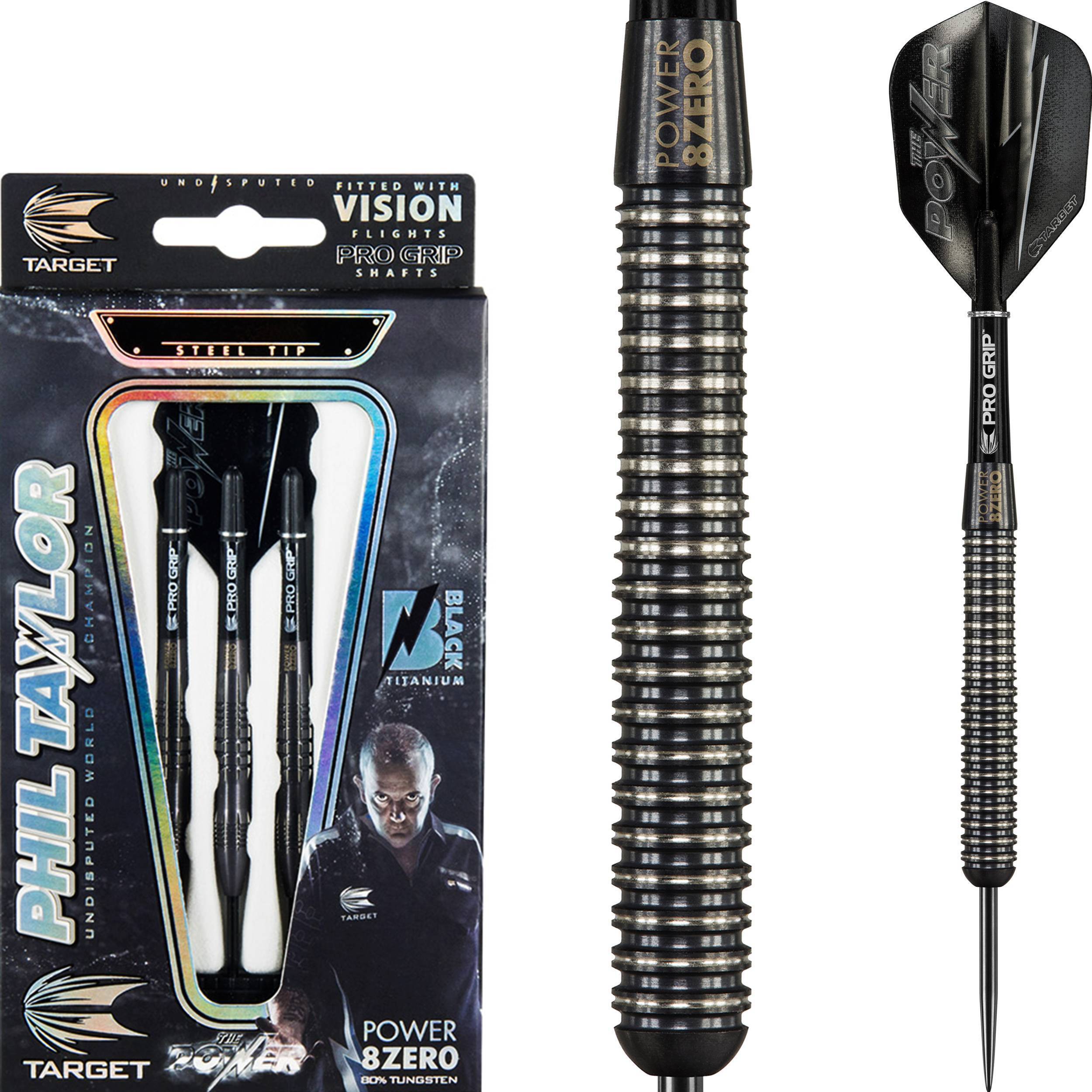 Target - Phil Taylor Power 8zero Black Titanium Typ B - Steeldart