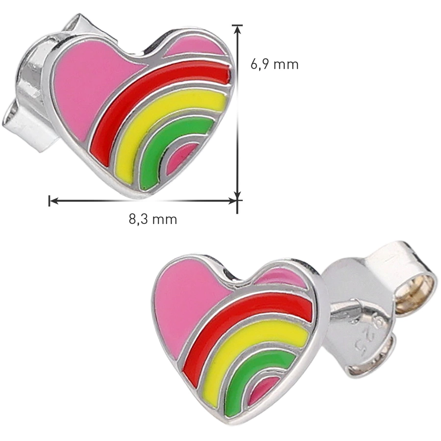 trendor Kinder-Ohrringe Silber 925 Herz Ohrstecker silver