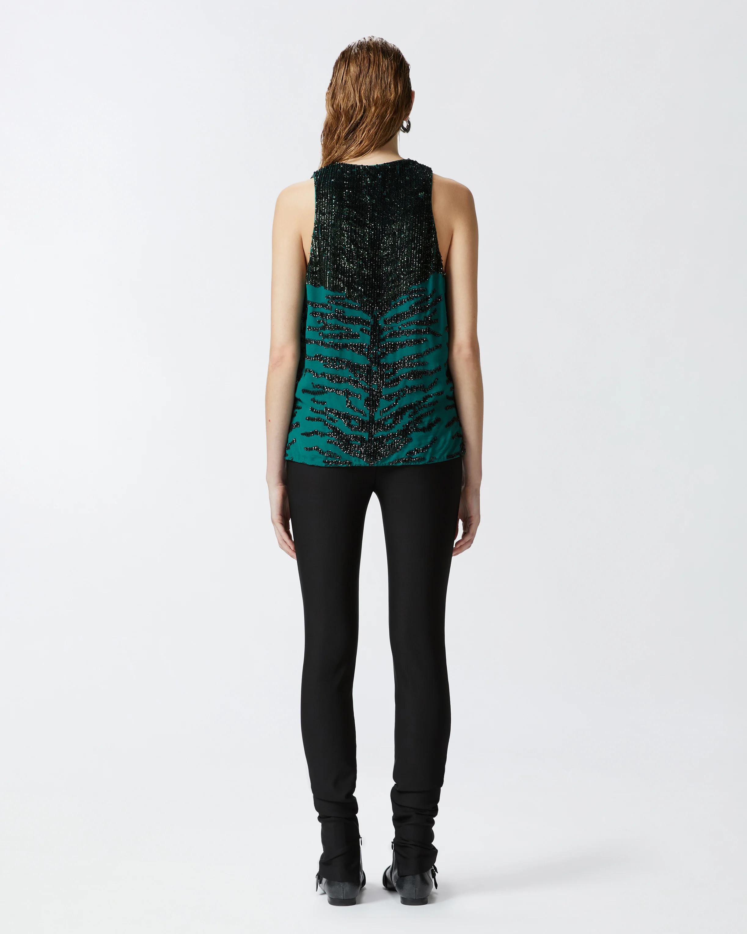 Top à paillettes motif zébré | Multicolore